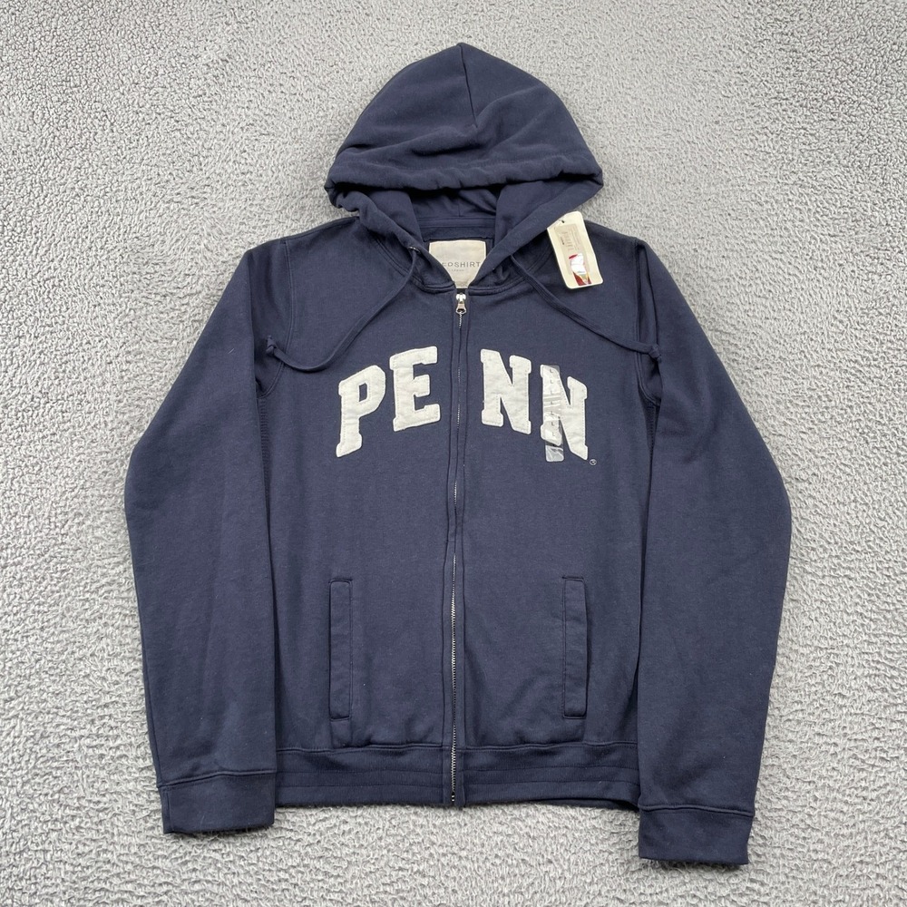 University of Pennsylvania PENN Hoodie Womens Large Navy Full Zip RedShirt